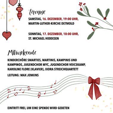 Weihnachtskonzerte Ev. Singschule: Glory to the newborn King 2023