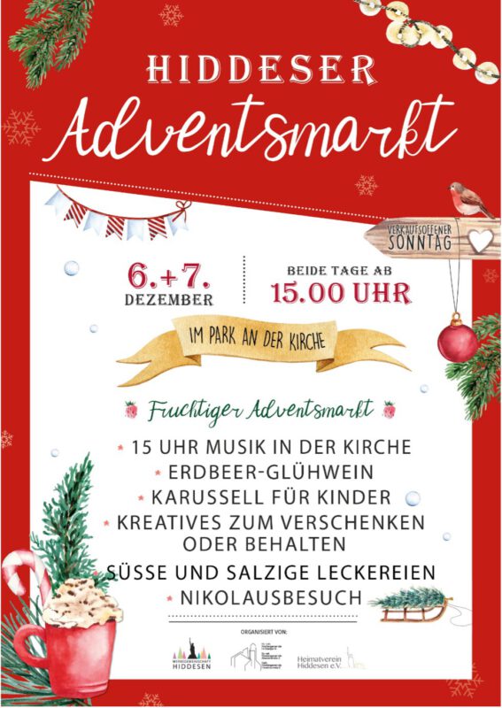 Plakat zum Adventsmarkt in Detmold-Hiddesen